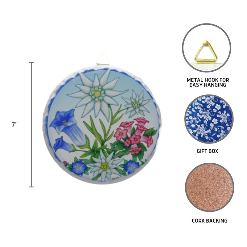 Round Ceramic Tile: Edelweiss