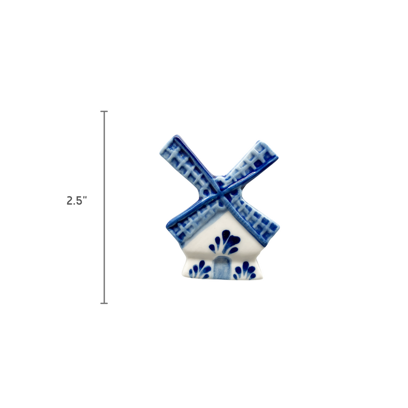 Dutch Souvenir Magnets Delft Blue Windmill