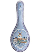 Ceramic Spoon Rest with Dutch Windmill Landscape