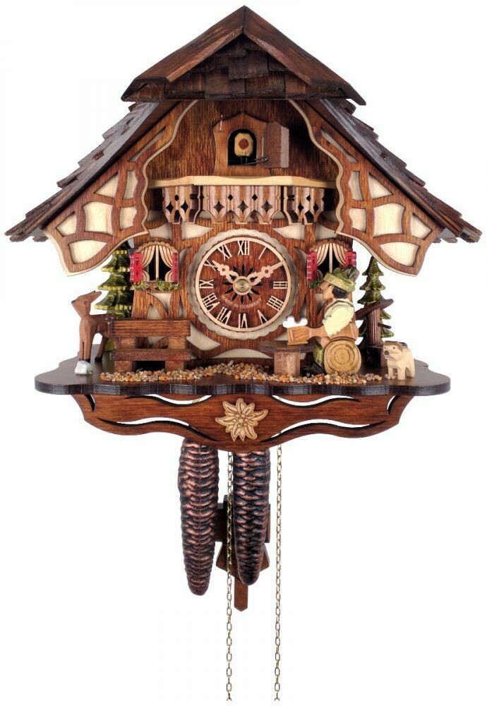 Musical Black Forest Cuckoo Clock With Dancers, Waterwheel, And Beer Drinker - 14 Inches Tall - GermanGiftOutlet.com
 - 17