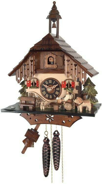 Musical Black Forest Cuckoo Clock With Dancers, Waterwheel, And Beer Drinker - 14 Inches Tall - GermanGiftOutlet.com
 - 15