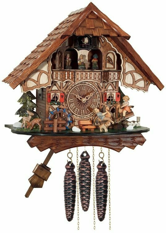 One Day Musical Cuckoo Clock Cottage with Boy and Girl on Seesaw