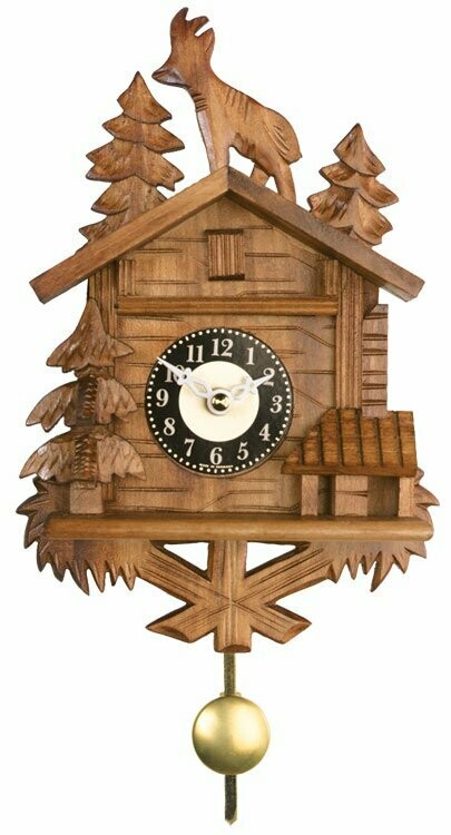 Quartz Novelty Clock -  Chalet with Billy Goat on Roof