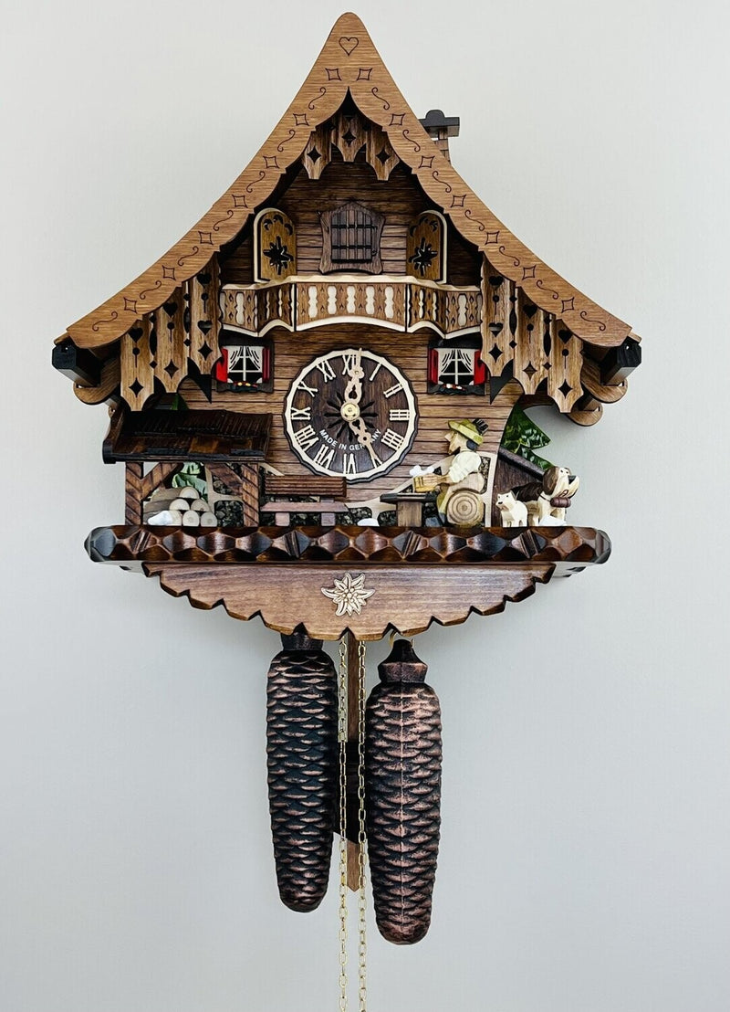 Musical Black Forest Cuckoo Clock With Dancers, Waterwheel, And Beer Drinker - 14 Inches Tall - GermanGiftOutlet.com
 - 41