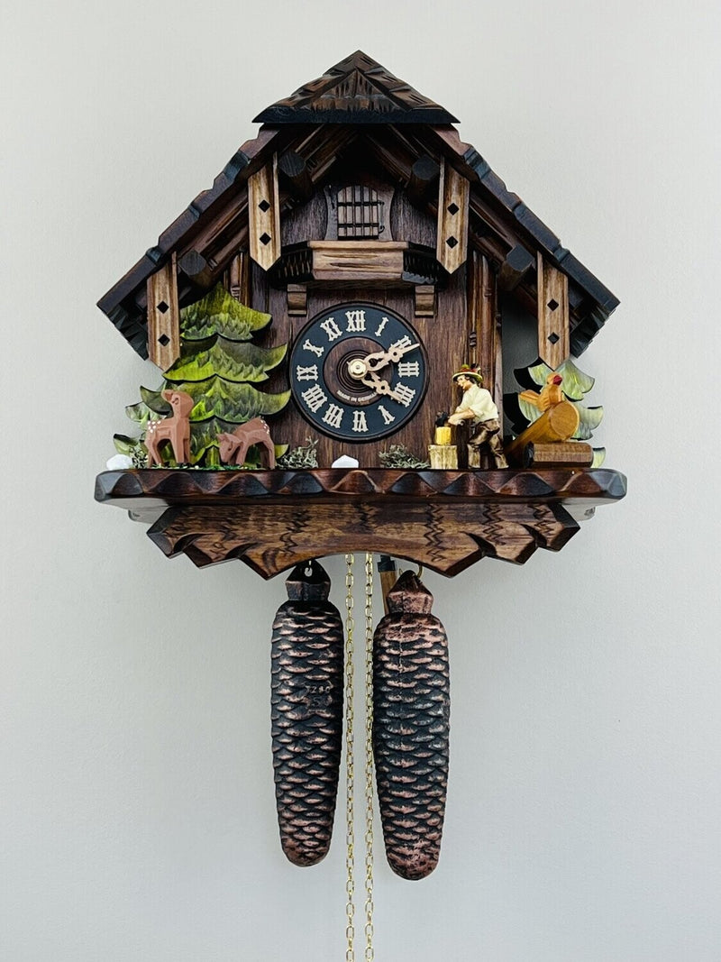 Musical Black Forest Cuckoo Clock With Dancers, Waterwheel, And Beer Drinker - 14 Inches Tall - GermanGiftOutlet.com
 - 33
