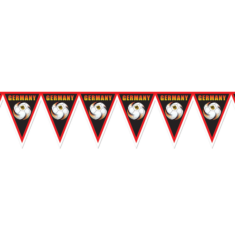 Beistle 7' Germany Soccer Pennant Banner - $10 - $20, Banners, Hanging Decorations, Multi-Color, Plastic, PS- Oktoberfest Essentials-All OKT Items, PS- Oktoberfest Hanging Decor, PS- Oktoberfest Table Decor, Tableware