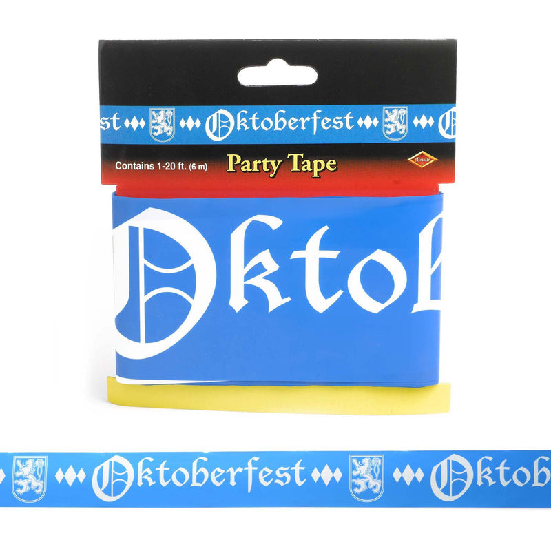 Oktoberfest All Weather Party Tape 20 Feet - Below $10, Hanging Decorations, Multi-Color, Oktoberfest, Plastic, PS- Oktoberfest Decorations, PS- Oktoberfest Essentials-All OKT Items, PS- Oktoberfest Hanging Decor, PS- Oktoberfest Table Decor, PS-Party Favors, PS-Party Supplies, Tableware, Top-OFST-B