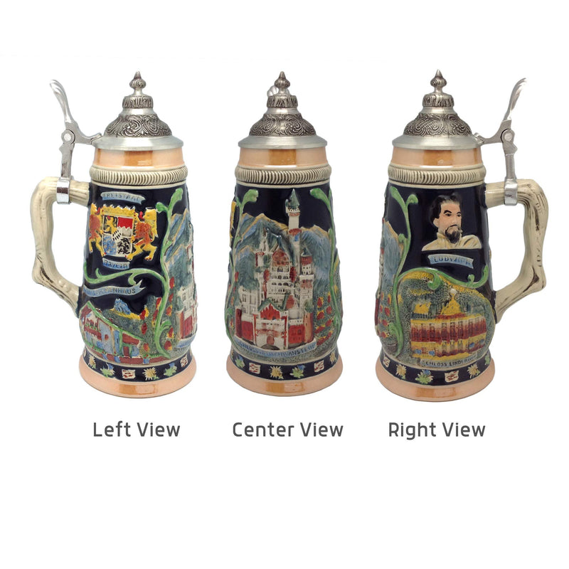 Highlights of Collectible German Beer Stein with Engraved Metal Lid