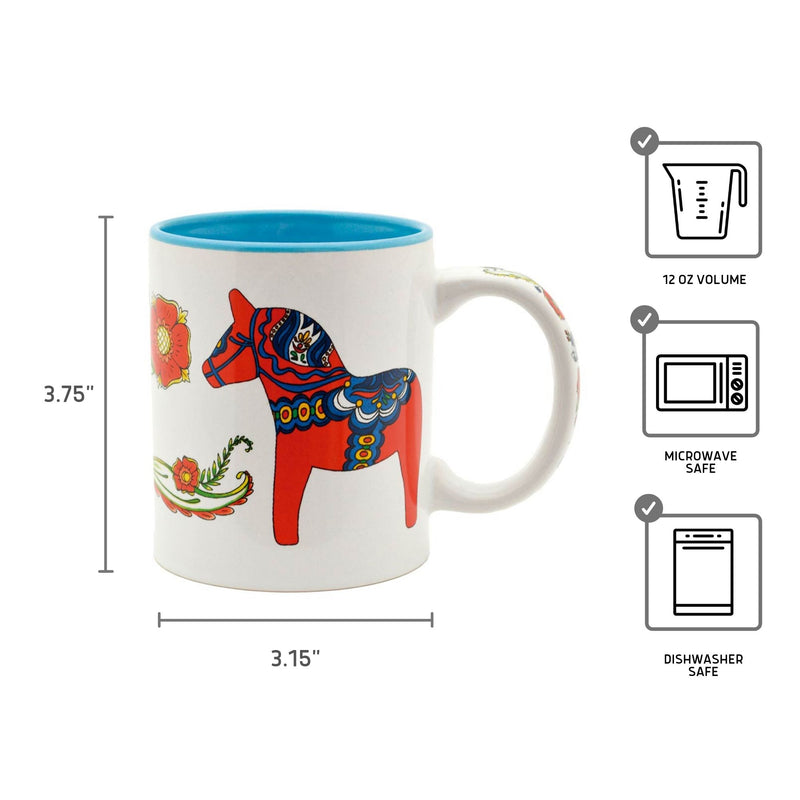 Ceramic Coffee Mug Red Dala Horse