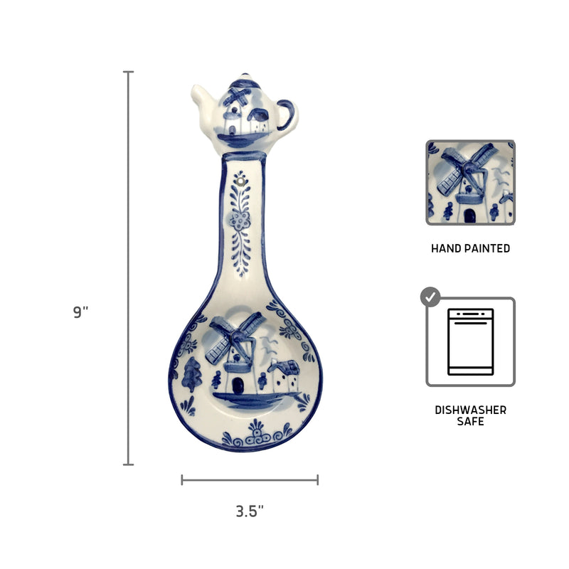 Porcelain Spoon Rests Delft Blue Teapot