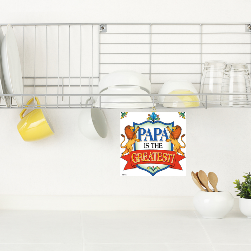 "Papa Is The Greatest" Decorative Kitchen Tile