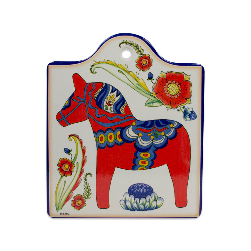 Cork Backed Ceramic Cheeseboard: Red Horse