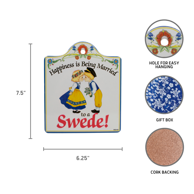 Swedish: Ceramic Cheeseboard with Cork Backing