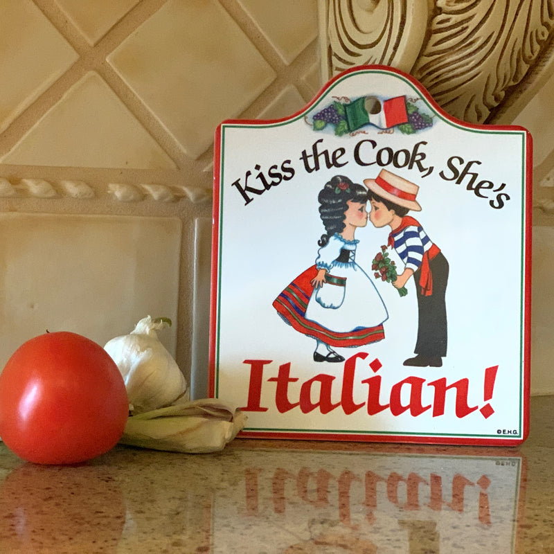 Ceramic Cheeseboard with Cork Backing: Italian