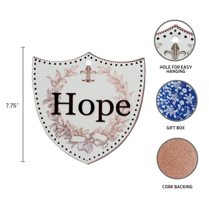 Ceramic Decoration Shield Hope