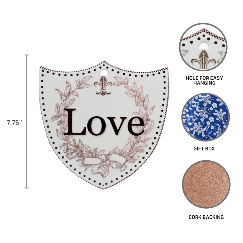 Ceramic Decoration Shield Love