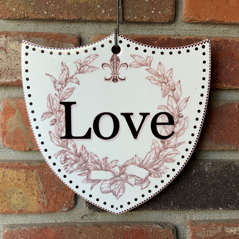 Ceramic Decoration Shield Love