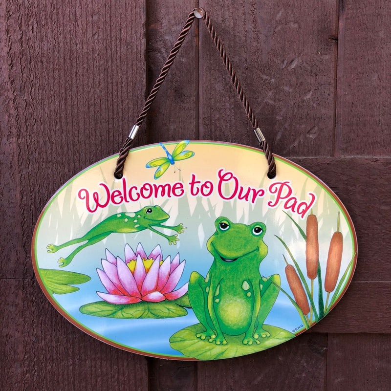 "Welcome To Our Pad" Decorative Ceramic Door Sign