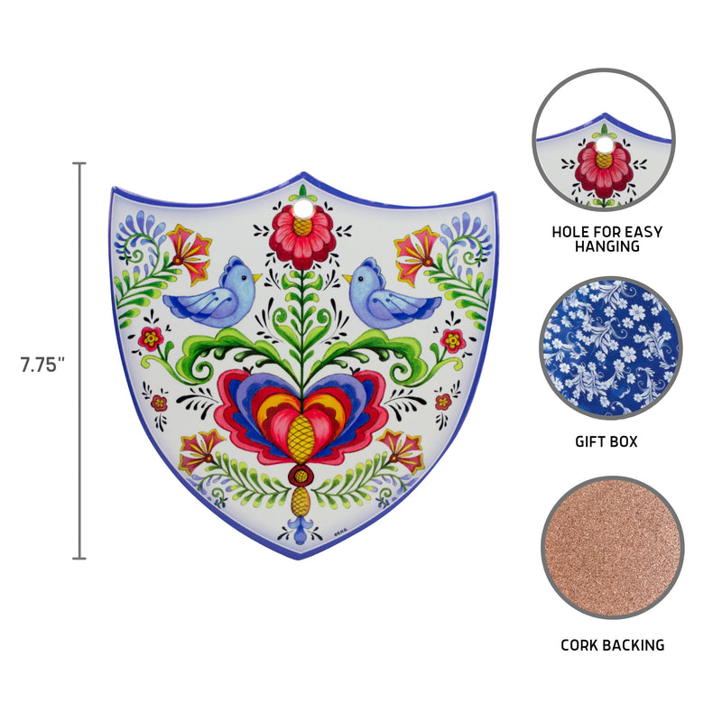 Ceramic Decoration Shield Lovebirds