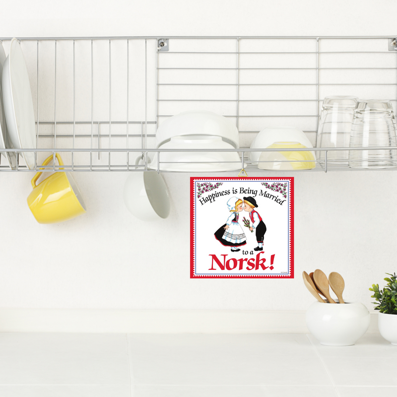 Kitchen Wall Plaques Happily Married Norsk