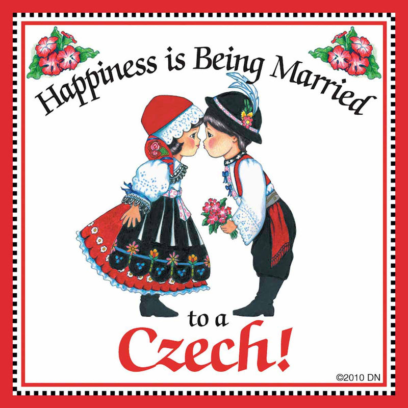 Czech Gift Tile: "Married to Czech"