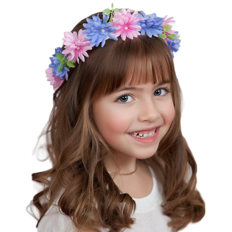 Bachelor Button Flower Oktoberfest Garland - Adult, Apparel-Costumes, Below $10, Decorations, Garlands, German, Germany, Hats, Hats-Hair Accessories, Hats-Headband, Hats-Kids, Home & Garden, Size, Small/Youth, Top-GRMN-B, Youth
