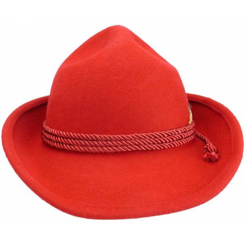 German Bavarian Style 100% Wool Red Hat