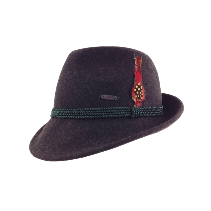 German Alpine Style Brown 100% Wool Oktoberfest Hat