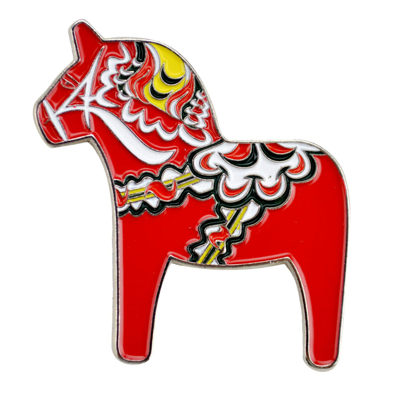 Unique Dala Horse Metal Hat Pin