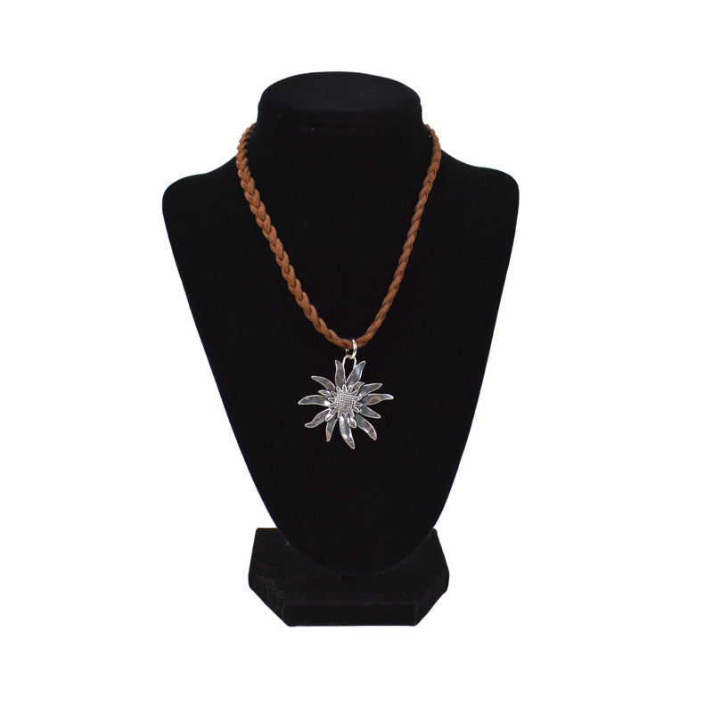 Classic Edelweiss Braided Necklace Oktoberfest Jewelry