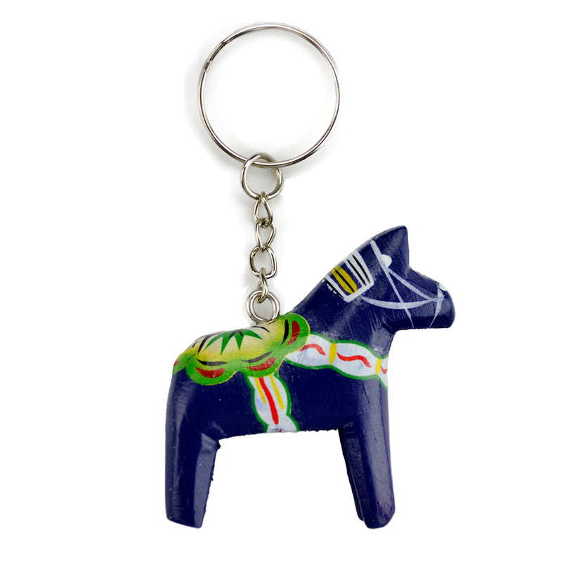 Blue Dala Horse with Key Ring