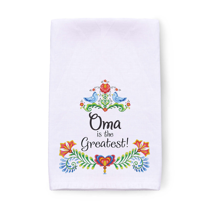 "Oma is the Greatest" Oma Gift Idea Decorative Print Towel