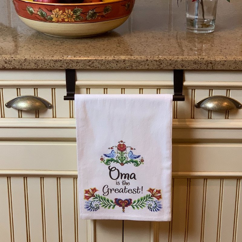"Oma is the Greatest" Oma Gift Idea Decorative Print Towel