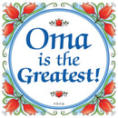 "Oma is the Greatest" Collectible Magnet Tile with Birds Design
