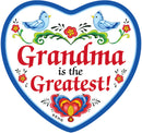 inchesGrandma Is The Greatest inches Magnetic Heart Tile - CT-100, CT-101, Grandma, Magnet Tiles-Heart, Magnets-Refrigerator, New Products, NP Upload, Rosemaling, SY:, SY: Grandma Greatest, Under $10, Yr-2016