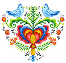 Tile Magnet Lovebirds & Rosemaling - Animal, Below $10, Collectibles, Home & Garden, Kitchen Magnets, Magnet Tiles, Magnet Tiles-Heart, Magnet Tiles-Swedish, Magnets-Refrigerator, PS-Party Favors, Rosemaling, Scandinavian, swedish, Top-SWED-A