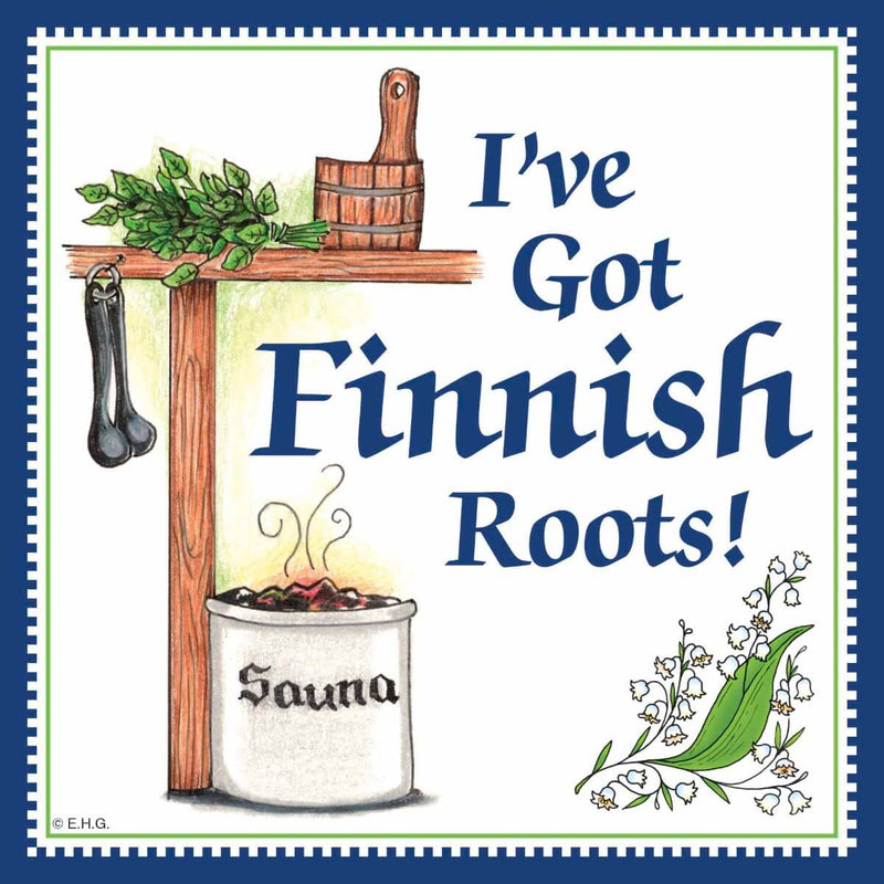 Finnish Souvenirs Magnetic Tile: Finnish Roots