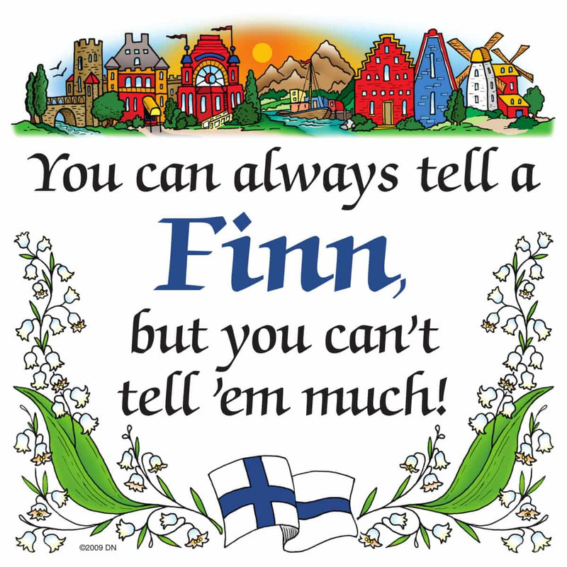 Finnish Souvenirs Magnet Tile: Tell A Finn