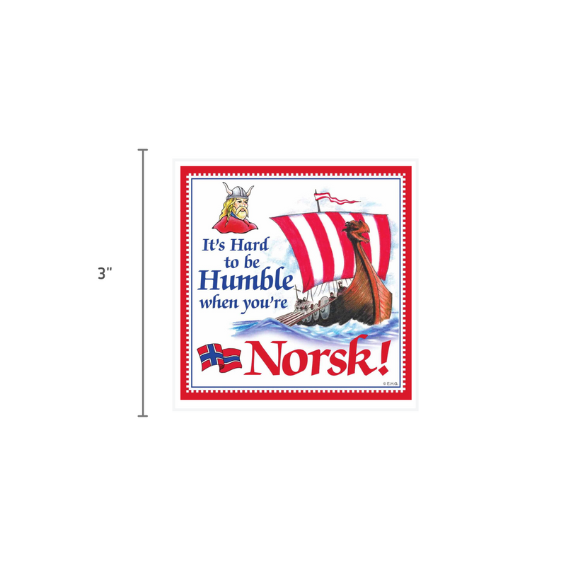 Norwegian Gift Magnet Tile Humble Norsk