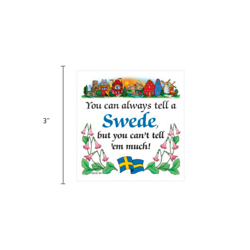 Swedish Souvenirs Magnet Tile Tell Swede