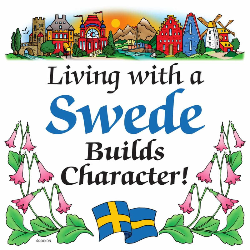 Swedish Souvenirs Magnet Tile Living With Swede