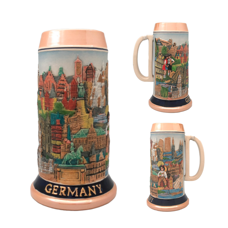 Landmarks Across Germany 1L Colorful German Beer Stein