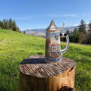 Oktoberfest & Edelweiss Deluxe Collectible Ceramic Beer Stein with Ornate Metal Lid