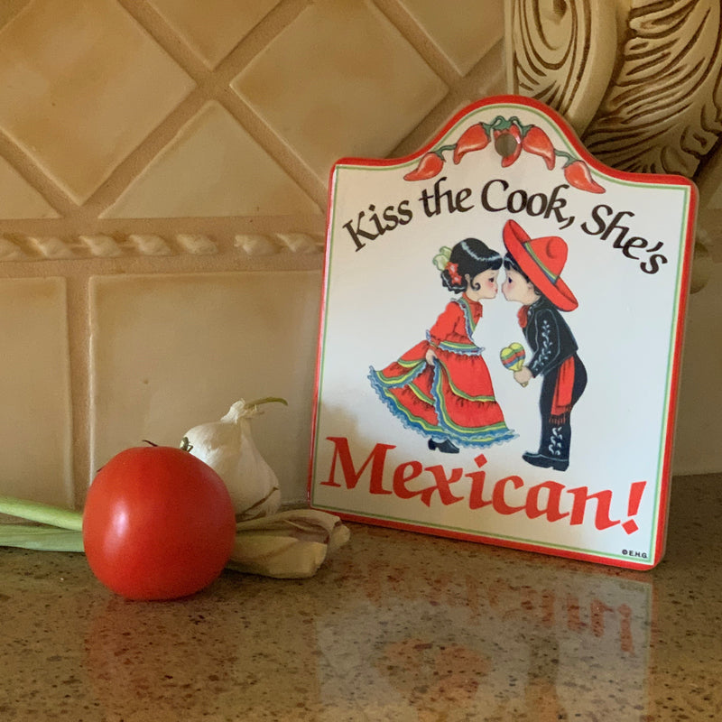 Ceramic Cheeseboard with Cork Backing: Mexican Gifts Ideas