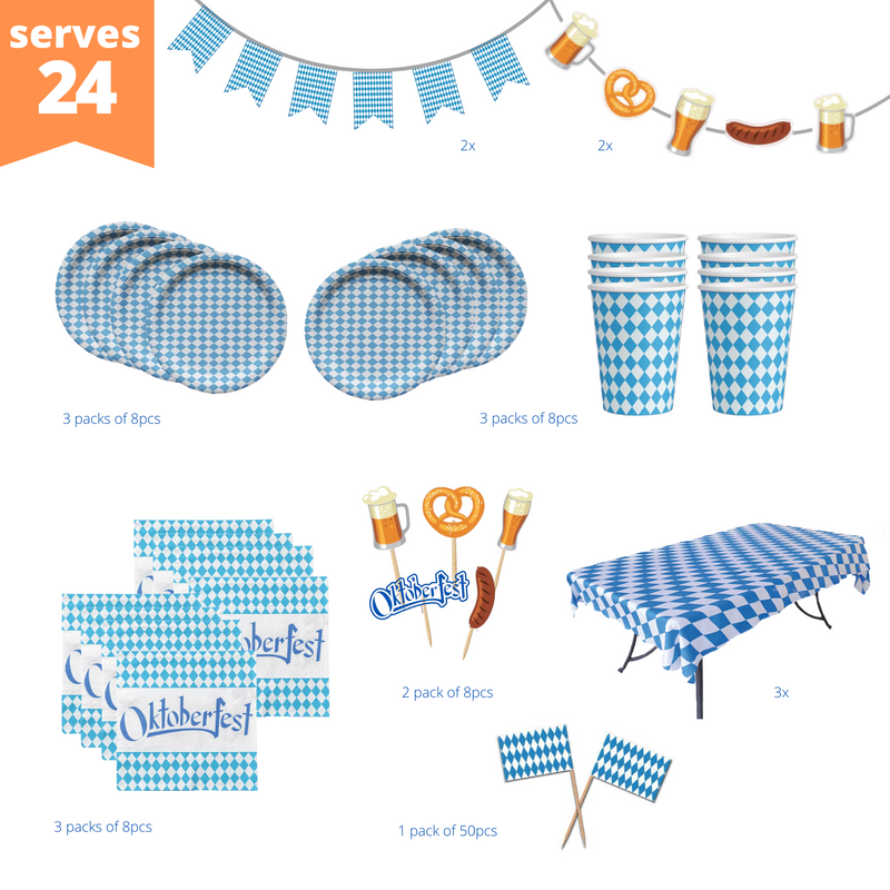 Deluxe All-in-One Oktoberfest Party Pack Bundle with Bavarian Theme