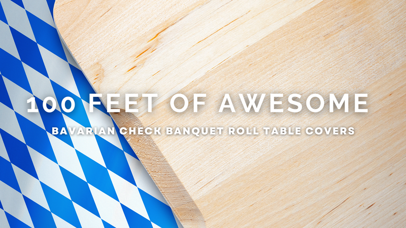 100 Feet of Awesome - Our Plastic Bavarian Check Banquet Roll Table Covers