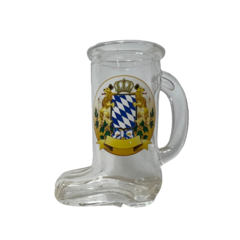 German Beer Boot Shot Glass Bayern Crest
