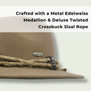 Traditional German Edelweiss Highlands 100% Tan Wool Hat