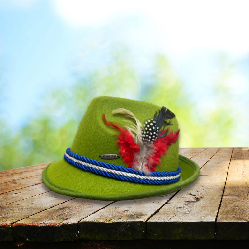 Oktoberfest Felt Fedora Party Hat Mint Green