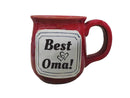 Rustic Red Coffee Mug - with 'Best Oma!' Pottery Insert - Ideal Grandmother Gift for German or Dutch Oma